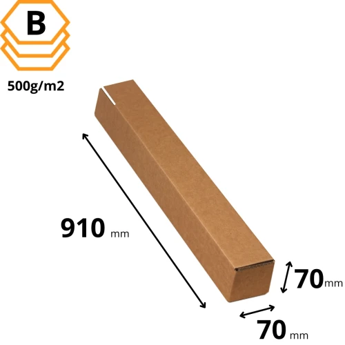 Bardzo mocne opakowanie kartonowe tuba 7x7x91 cm brązowe