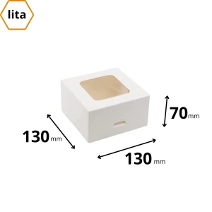 Karton na ciasteczka 13x13x7 cm z okienkiem - 2640 sztuk