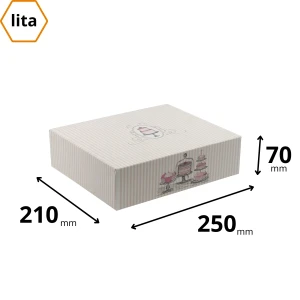 Karton na ciasteczka 25x21x7 cm paski - 840 sztuk