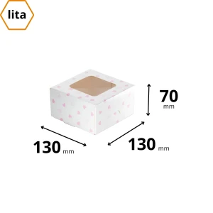 Karton na ciasteczka 13x13x7 cm serduszka - 2640 sztuk