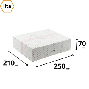 Karton na ciasteczka 25x21x7 cm kropki - 3360 sztuk