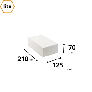 Karton na ciasteczka 21x12,5x7 cm biały - 10 800 sztuk