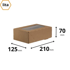 Karton na ciasteczka 21x12,5x7 cm brązowy - 9000 sztuk