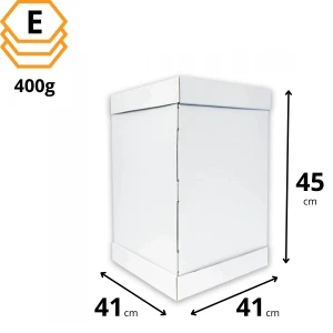 Pudełko Jumbo na wysoki tort 41x41x45 cm - 15 sztuk