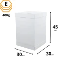 Opakowanie na wysoki tort 30x30 cm z regulacją, mocne pudełko białe
