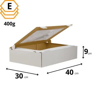 Tacka na ciasto z wiekiem 40x30x9 cm z okienkiem - 40 sztuk