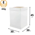 Karton biały na wysoki tort z okienkiem 300x300x450 mm bardzo mocny