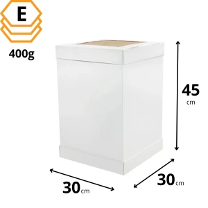 Pudełko Jumbo z okienkiem na wysoki tort 30x30x45 cm - 700 sztuk