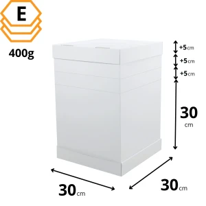 Pudełko Jumbo na wysoki tort 30x30 cm z regulacją wysokości - 10 sztuk