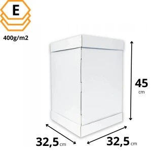 Pudełko Jumbo na wysoki tort 32,5x32,5x45 cm - 60 sztuk
