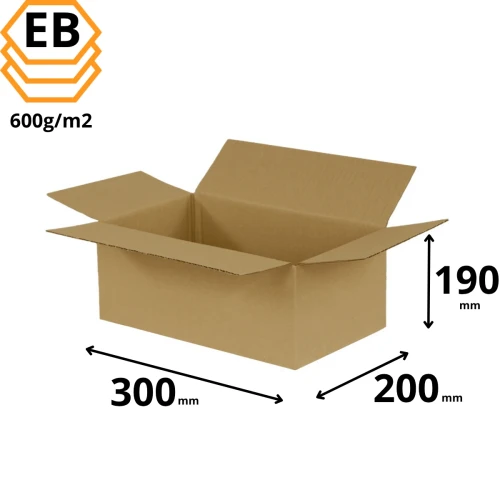 mocny karton pudełko do pakowania fala EB 600g 300x200x190.webp