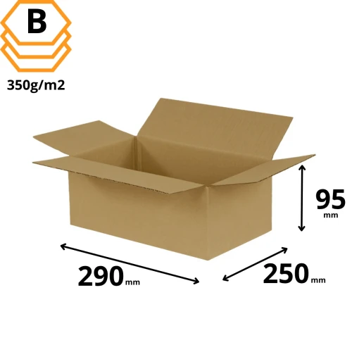 Karton klapowy kapak 290x250x95 idealny do wysyłki 350g.webp
