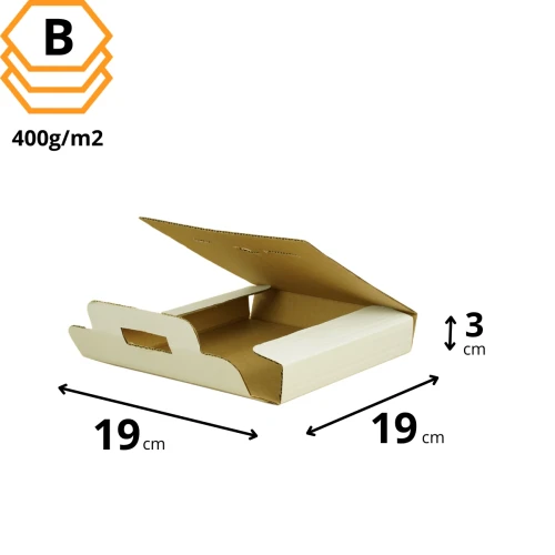 Pudełko na płyty winylowe białe 190x190x30 mm