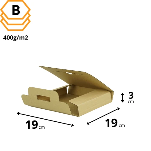 Opakowanie na płyty winylowe bardzo mocne brązowe 190x190x30 mm