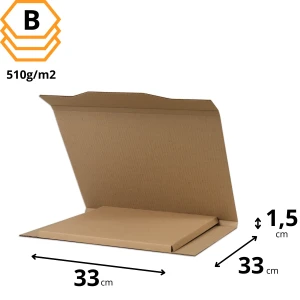 Wzmocnione opakowanie na płyty winylowe 12″ 330x330x15 mm brązowe - 1300 sztuk
