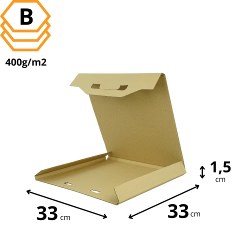 Pudełko na płyty winylowe 330x330x15 mm brązowe mocne