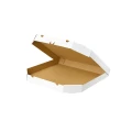 Praktyczne pudełko na pizzę 26x26x4 cm – elegancki, biały karton ze ściętymi rogami, idealny do serwowania.webp