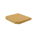 Zamknięty brązowy karton na pizzę 40x40x4 cm ze ściętymi rogami – solidne, jednorazowe opakowanie do bezpiecznego transportu.webp