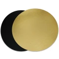 Podkład pod tort 2000 g 34 cm gładki, złoto-czarny, dwustronny - 50 szt.