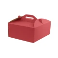 Czerwone pudełko na tort z uchwytem 30x30x15 cm, idealne do bezpiecznego transportu ciast i wypieków.webp