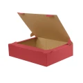 Pudełko cukiernicze 40x30x9 cm, czerwone, z integralną pokrywą, na tarty i ciasteczka.webp