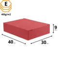 Czerwony karton na ciasta 40x30x9 cm z zamykanym wiekiem, idealny do transportu wypieków.webp