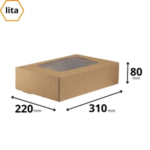 Karton na ciasteczka 31x22x8 cm brązowy - 480 szt.