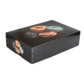 Karton, czarne pudełko na pączki i ciasteczka, ekologiczne tektura lita 31x22x8 - do kontaktu z żywnością.webp
