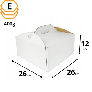 Karton na tort 26x26x12 cm - 360 sztuk