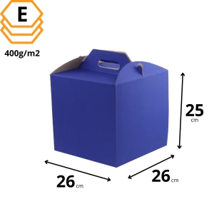 Karton na tort 26x26x25 cm niebieski - 40 sztuk