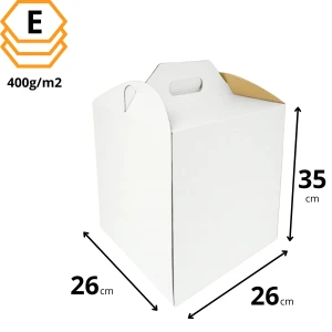 Karton na tort 26x26x35 cm - 270 sztuk