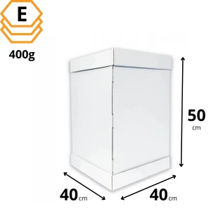 Pudełko Jumbo na wysoki tort 40x40x50 cm - 150 sztuk