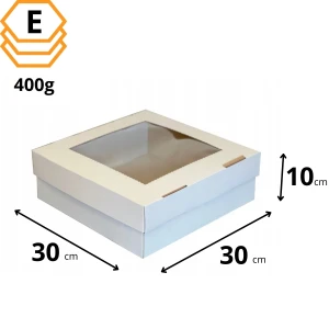Pudełko z okienkiem na pączki 30x30x10 cm - 360 sztuk