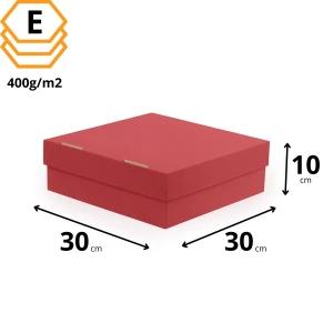 Pudełko na muffiny czerwone 30x30x10 cm - 1400 sztuk