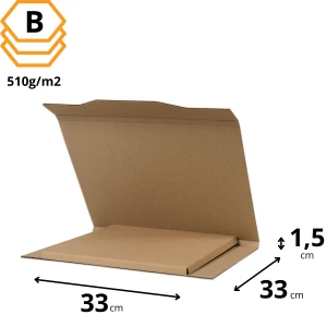 Wzmocnione opakowanie na płyty winylowe 12″ 330x330x15 mm brązowe - 300 sztuk