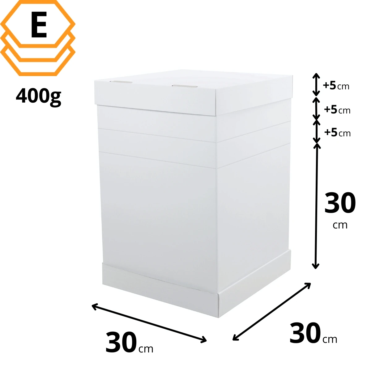 Pudełko na wysoki tort z regulacją