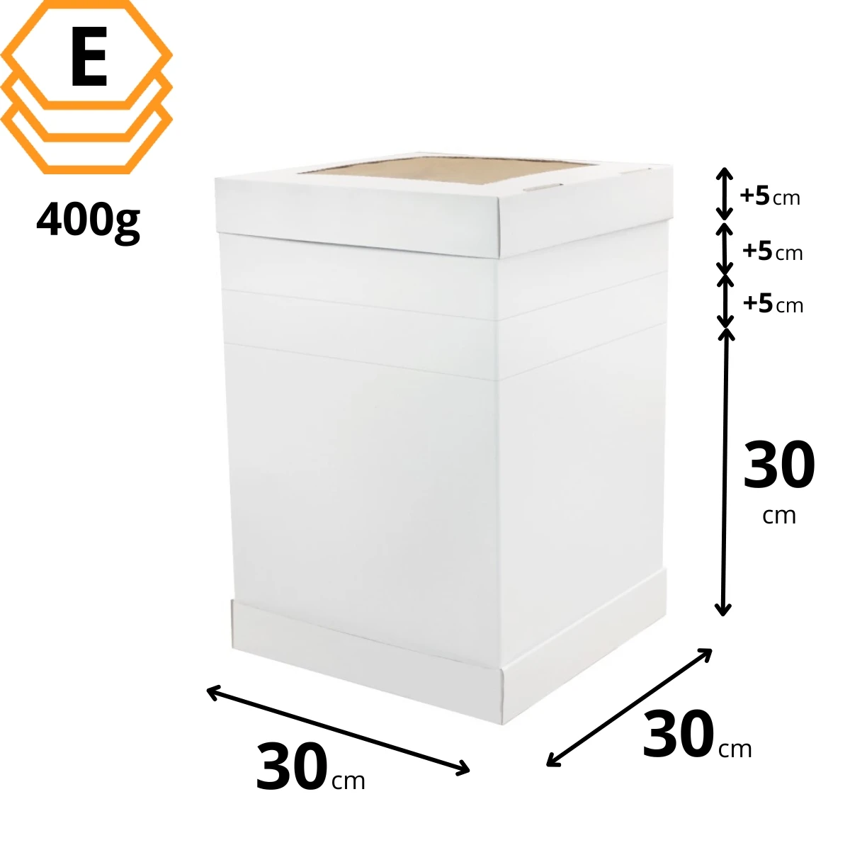 Pudełko na wysoki tort z regulacją