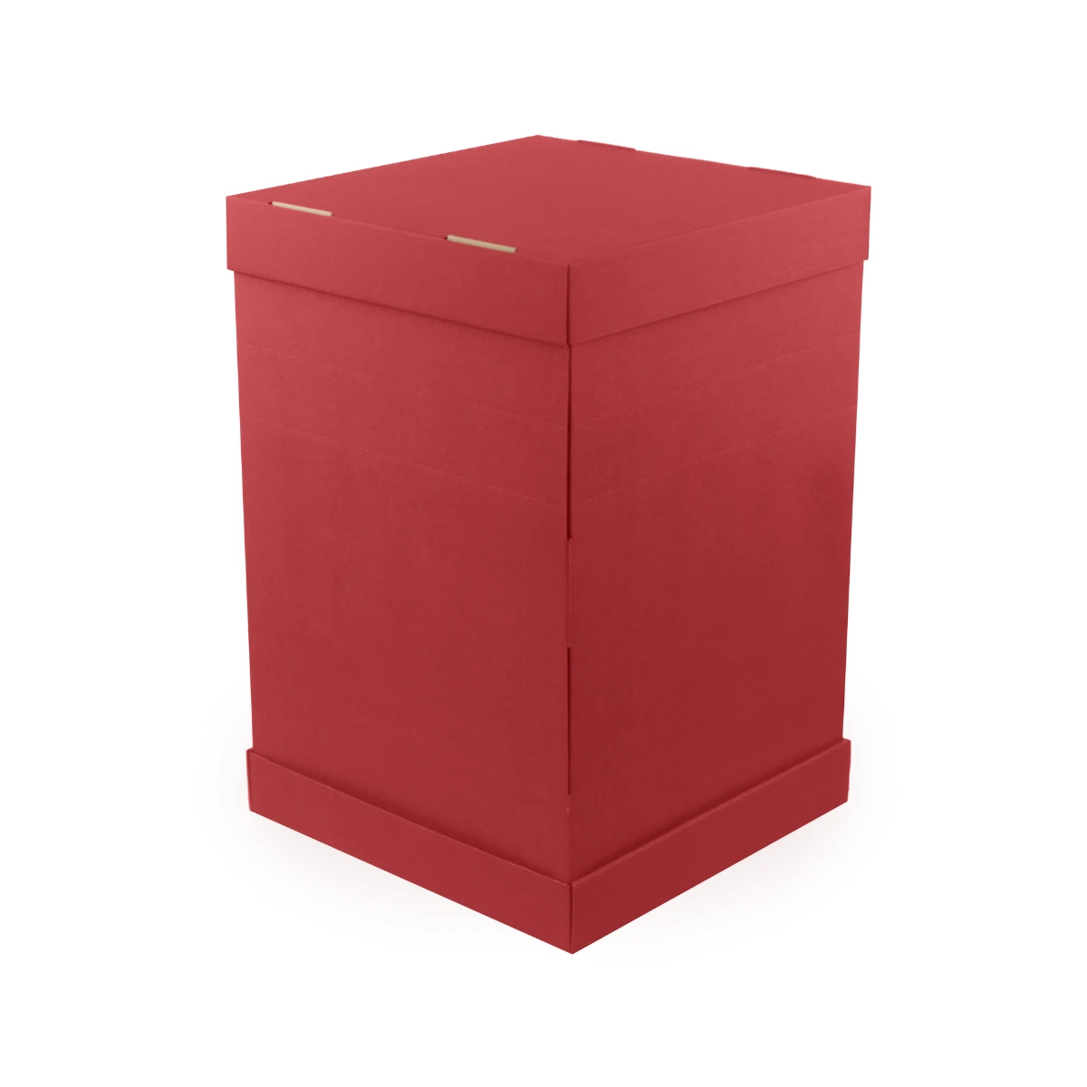 Solidne opakowanie na podarunek 30x30x45 cm, otwierane od góry i dołu, dla przyjaciela lub rodziny, czerwone